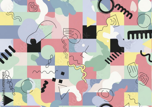 Modern Memphis Seamless Pattern