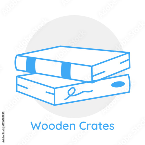 Cargo Shipping Boxes Line Icon – Warehouse Storage Outline Illustration