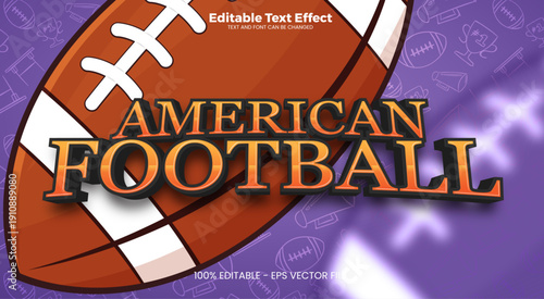 American football Editable text effect in modern trend style
