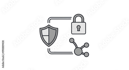 Security Shield Lock Network Protection Icon.