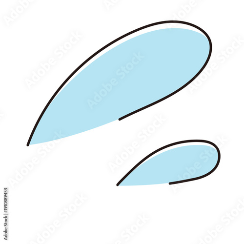 焦りや困惑を表現する水色の汗のベクターイラスト素材