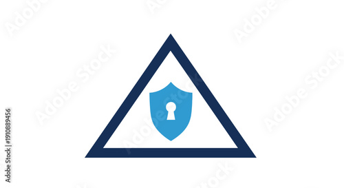 Security shield with keyhole in triangle.