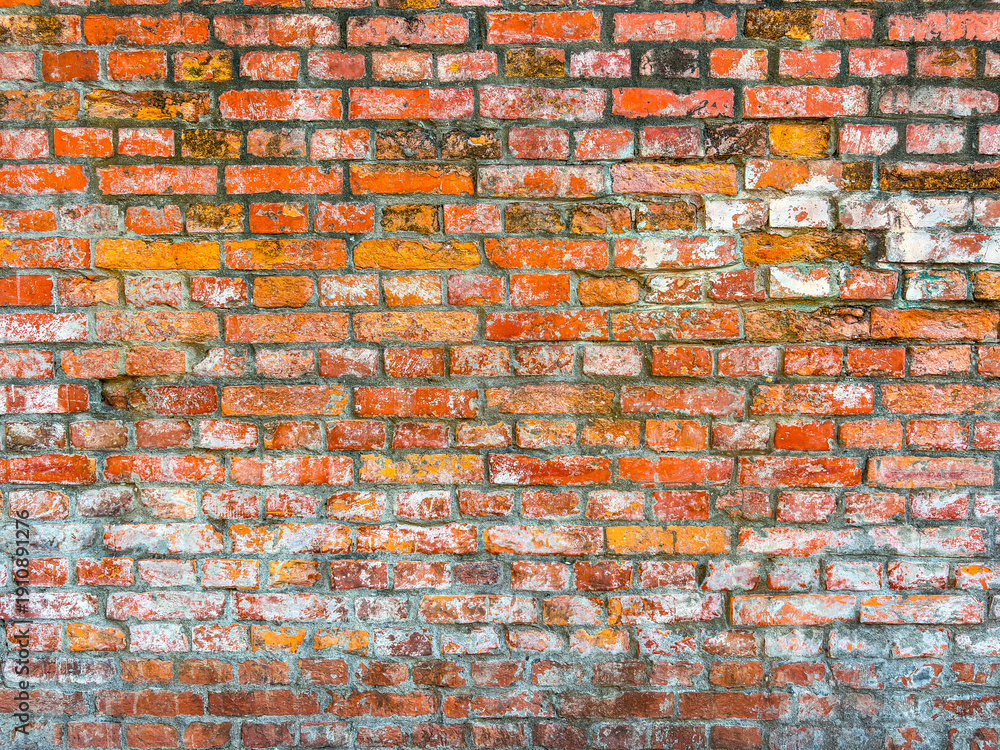 Naklejka premium Captivating Old Red Brick Wall Textures and Backgrounds for Commercial Stock Usage