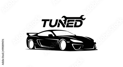 Tuned Sports Car Graphic Illustration.