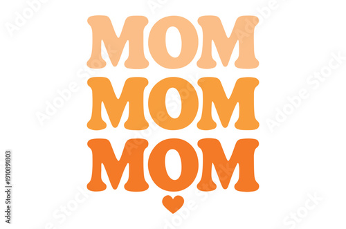 Basic RGBMom typography with heart in orange gradient on white background