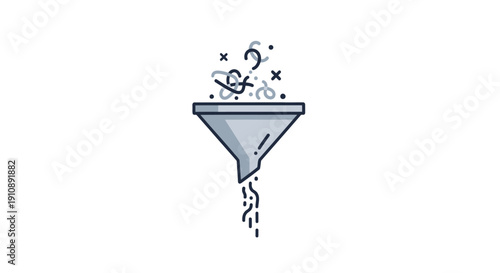 Silver funnel with smoke effect.