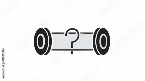 Dumbbell with Question Mark Icon Illustration.