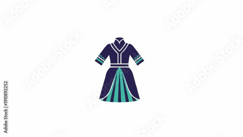 Purple and Teal Dress Illustration.