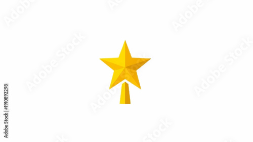 Golden Star Shape Icon Symbol Object.