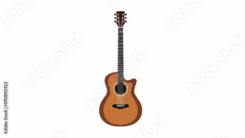 Acoustic Guitar Illustration with Detailed Design.