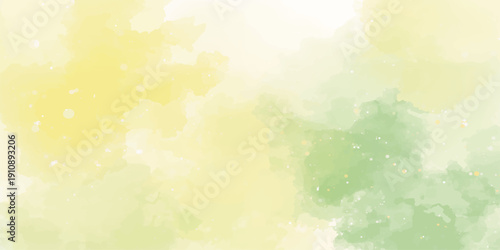 Abstract watercolor sky background with grunge clouds and sunlight texture on vintage paper for a colorful spring nature design