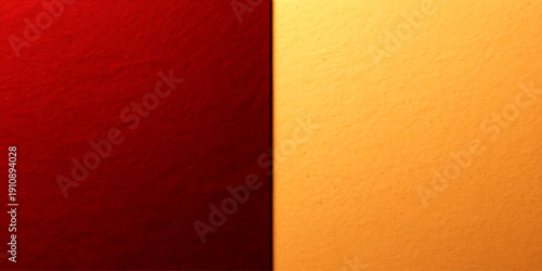 A rough orange paper texture and vintage wall pattern featuring a grunge red material design on a blank canvas surface for an old textile backdrop