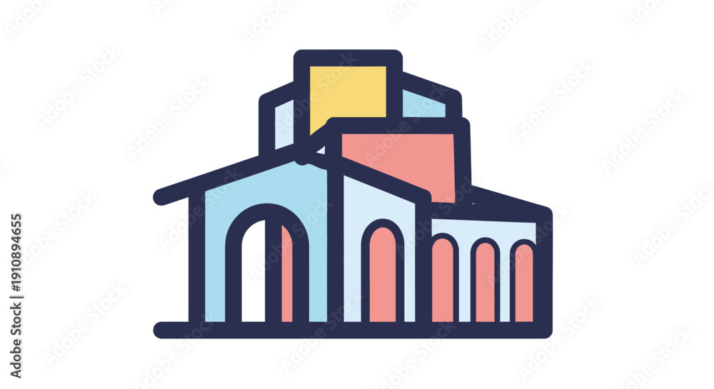Obraz premium Simple Church Building Icon Illustration Design.