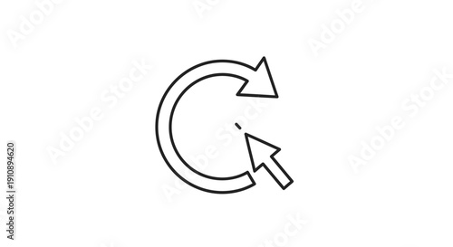 Simple Black Reload Refresh Icon Symbol.