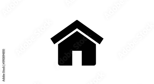 Simple Black House Icon Illustration Design.
