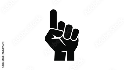 raised index finger hand gesture icon number one symbol isolated on white background vector illustration