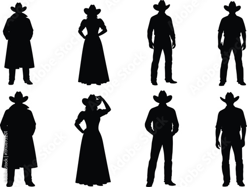 Wolf silhouette vector set collection, wild animal black isolated on white background, running standing and walking predator, nature wildlife graphic design element icon pack.