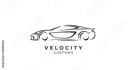 Velocity Custom Car Logo Design.