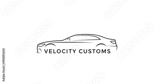 Velocity Customs Car Logo Design.