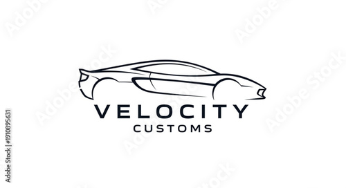 Velocity Customs Car Logo Design.