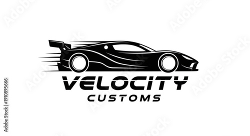 Velocity Customs Car Logo Design.