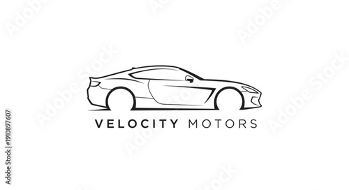Velocity Motors Car Logo Design.