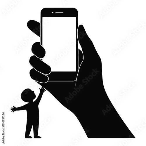 Teacher Presenting on Whiteboard Silhouette Illustration Representing Education, Training, Classroom Instruction and Learning Concept