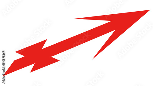 Red arrow graphic illustration pointing upward symbolizing growth and progress in a modern business context