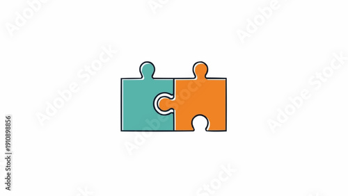 Two Interlocking Puzzle Pieces Together.