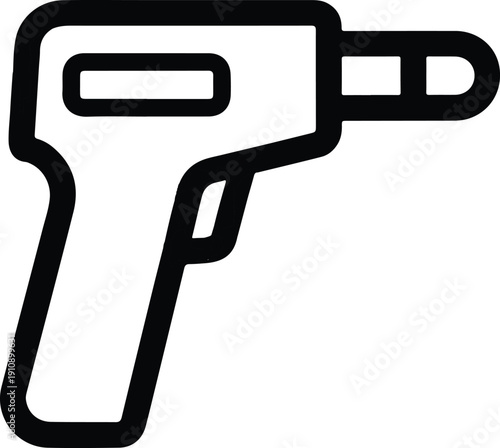 Non-contact thermometer icon, a device used for measuring temperature without physical touch, commonly seen in medical and industrial settings