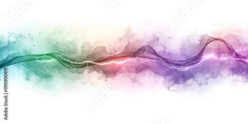 Abstract colorful ink smoke creates a pink watercolor cloud pattern with liquid waves like paint in water on a white paper texture