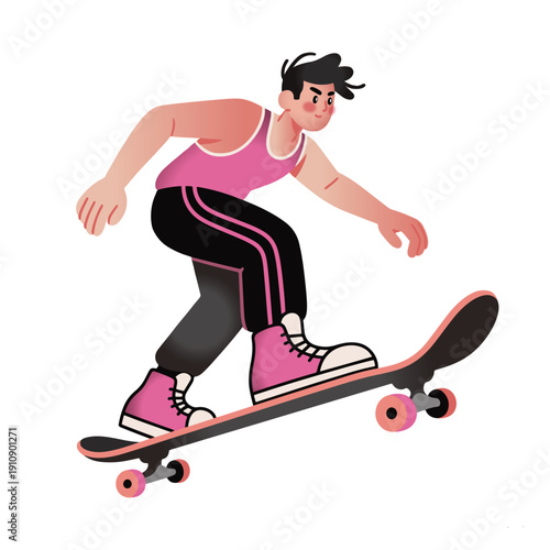 Cartoon sports clothing skateboard