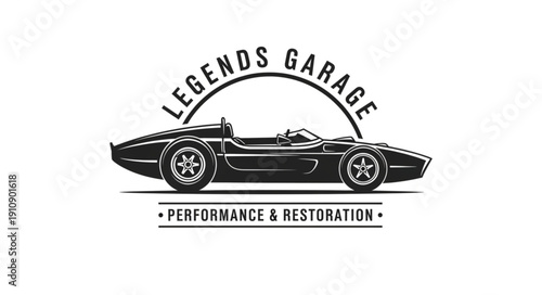 Vintage Sports Car Logo Design Legends Garage.