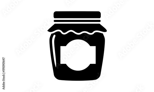 Stylized graphic icon of a generic food jar, perfect for illustrating homemade preserves or sweet condiments