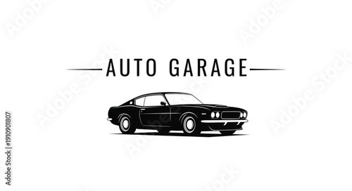 Vintage Car Garage Logo Design.