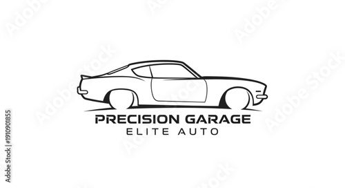 Vintage Car Illustration Precision Garage.