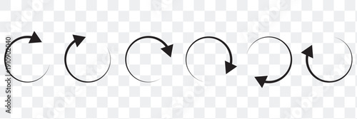 circle arrow icon set. circular arrow icon, refresh, reload arrow icon symbol sign, vector illustration