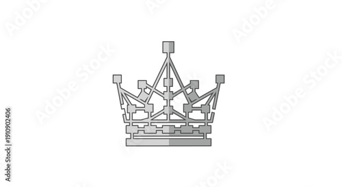 Simple Line Drawing of a Crown.