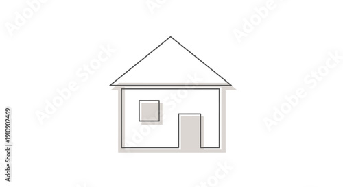 Simple house with door and window.