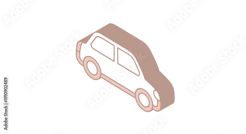Simple Illustration of a Minivan Vehicle.