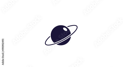 Simple Illustration of a Planet with Ring.