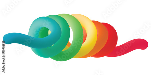 Vibrant multicolored spiral shapes
