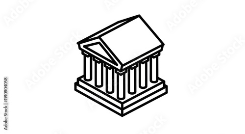 Simple line drawing of a temple.