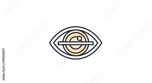 Simple Line Drawing of an Eye.