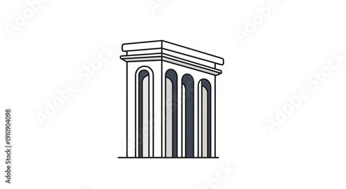 Simple Line Drawing of Architectural Structure.