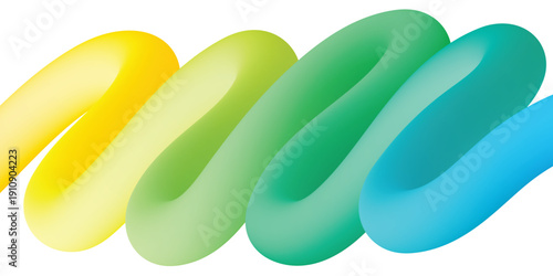 Colorful gradient wave shapes