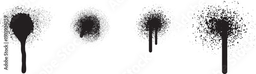 Minimal Spray Paint Drip Marks Vector Set