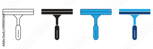 Window squeegee icon set. Window cleaning glass service, cleaning and maintenance. Windows cleanings tool icon isolated on white background. Vector illustration.