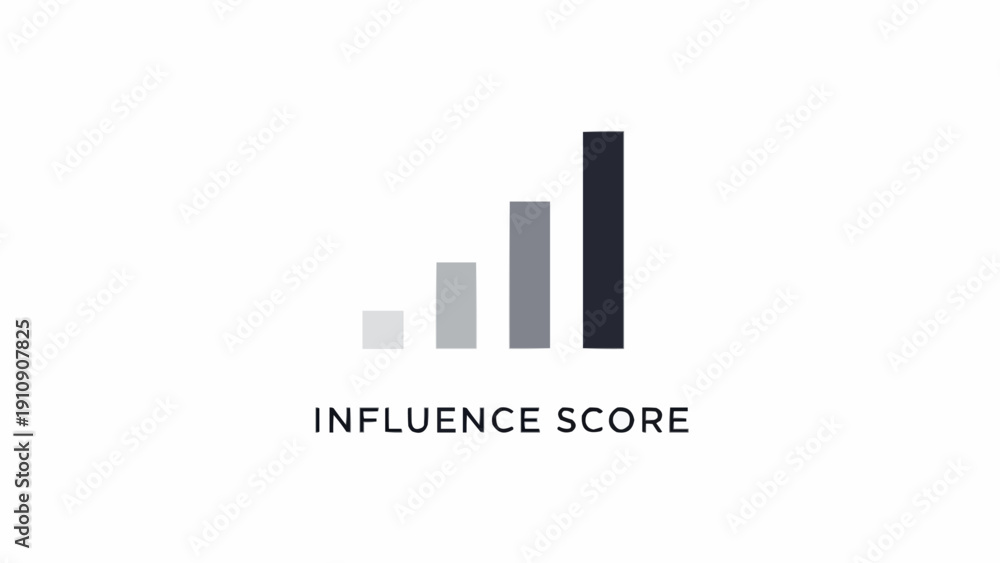 Fototapeta premium Influence score graph bars chart.