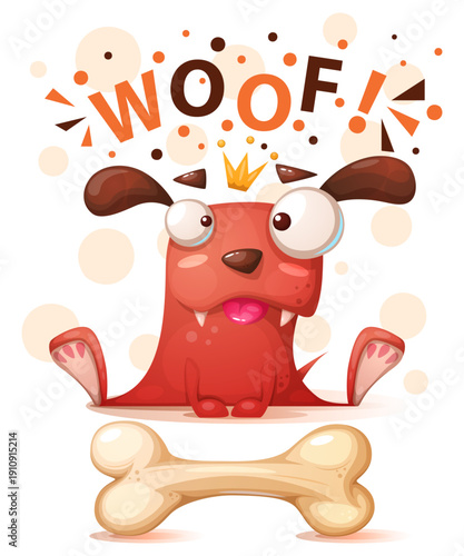 Woof King Dog Character